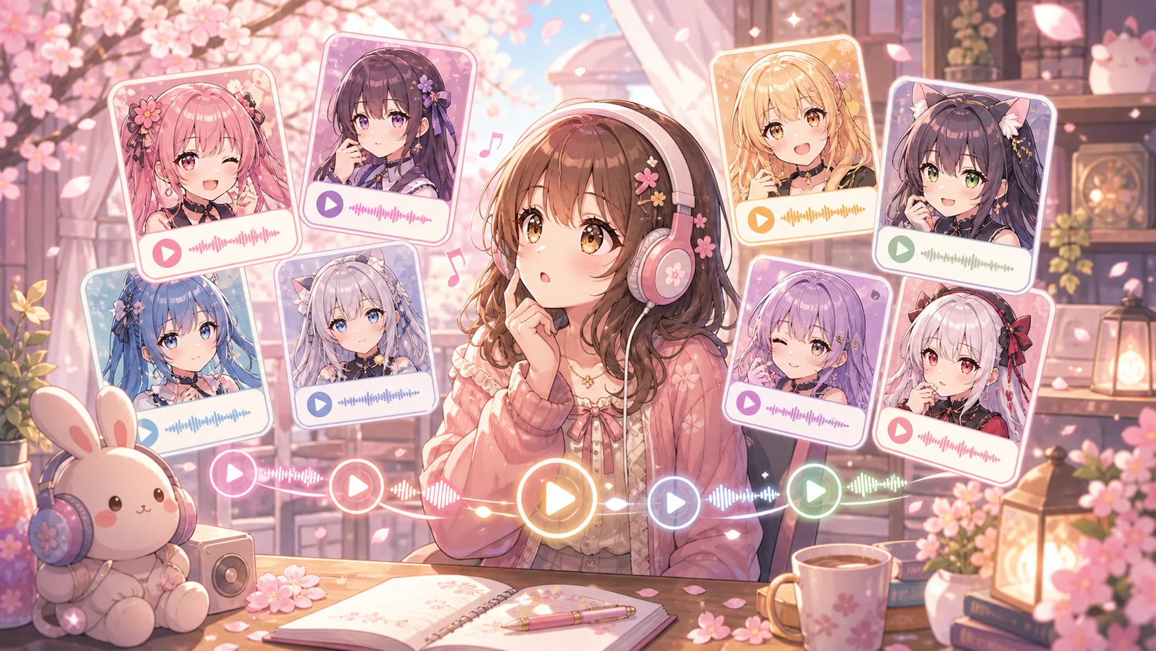 サンプルとプロフィールから声を選ぶイメージ