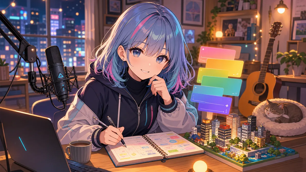 春雨麗女、スパチャ読みで仕事観と近況をたっぷり語る マネージャー、VHSシティ、ギターの話がつながった深夜枠 のV-BUZZ独自アイキャッチ