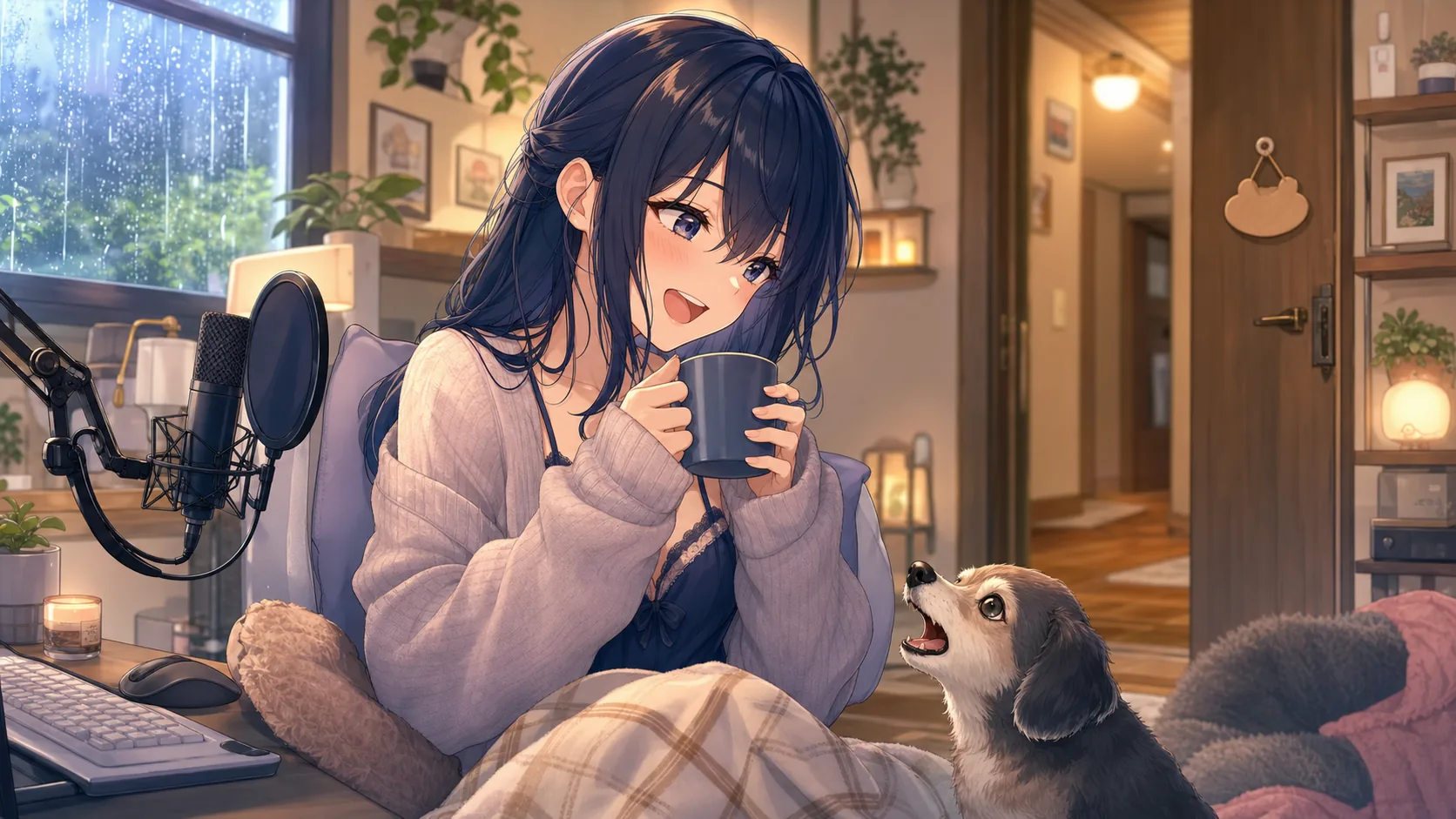 実家に戻る理由と犬がいる生活をイメージしたオリジナルイラスト