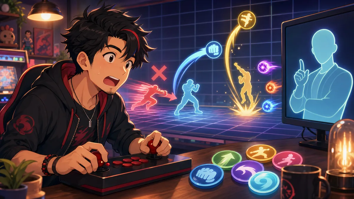 ニー封印と通常技の使い分けをイメージしたオリジナル男性キャラクターのサムネイル