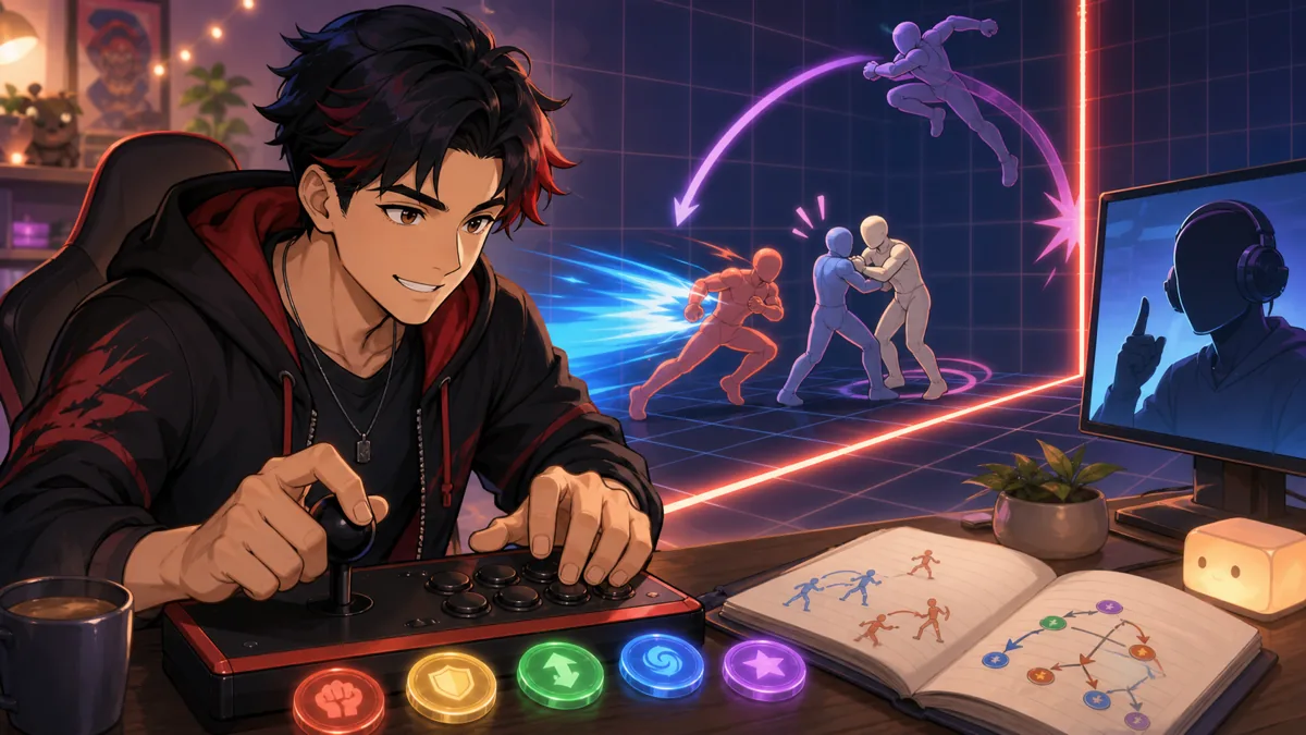 端運びと投げ択の整理をイメージしたオリジナル男性キャラクターのサムネイル