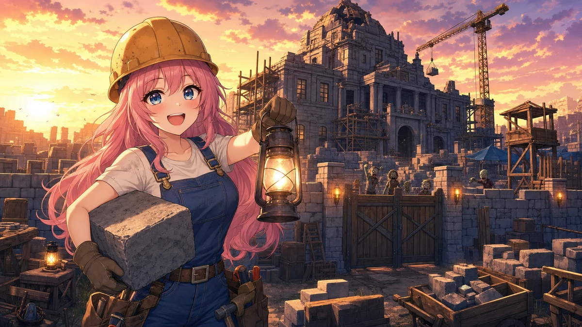 桜桃みくも『7 Days to Die』でラクーンシティ警察署づくり続編 外壁と外門まで広がる6時間半 のV-BUZZ独自アイキャッチ