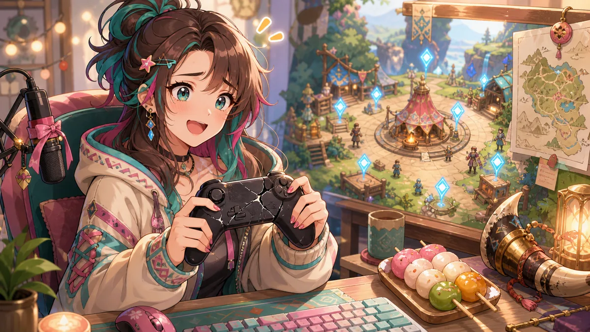 壊れたコントローラーで久々ライズの操作を思い出すオリジナルキャラクターのイメージ
