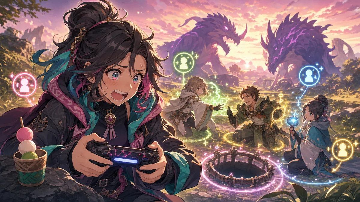 フルパ狩猟とメル・ゼナ戦の勢いを表すオリジナルキャラクターのイメージ
