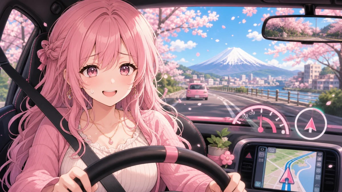 さくらみこ『Forza Horizon 6』日本ドライブ回、シートベルト確認から桜道と高速道路まで安全運転をめざす のV-BUZZ独自アイキャッチ