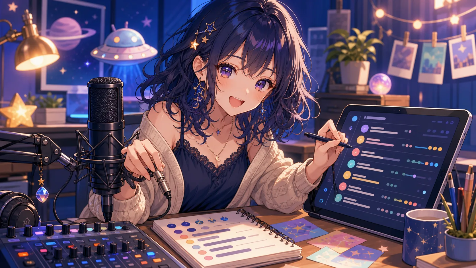 制作クレジットと歌ってみた動画の入口を整理するオリジナル女性キャラクターのイメージ