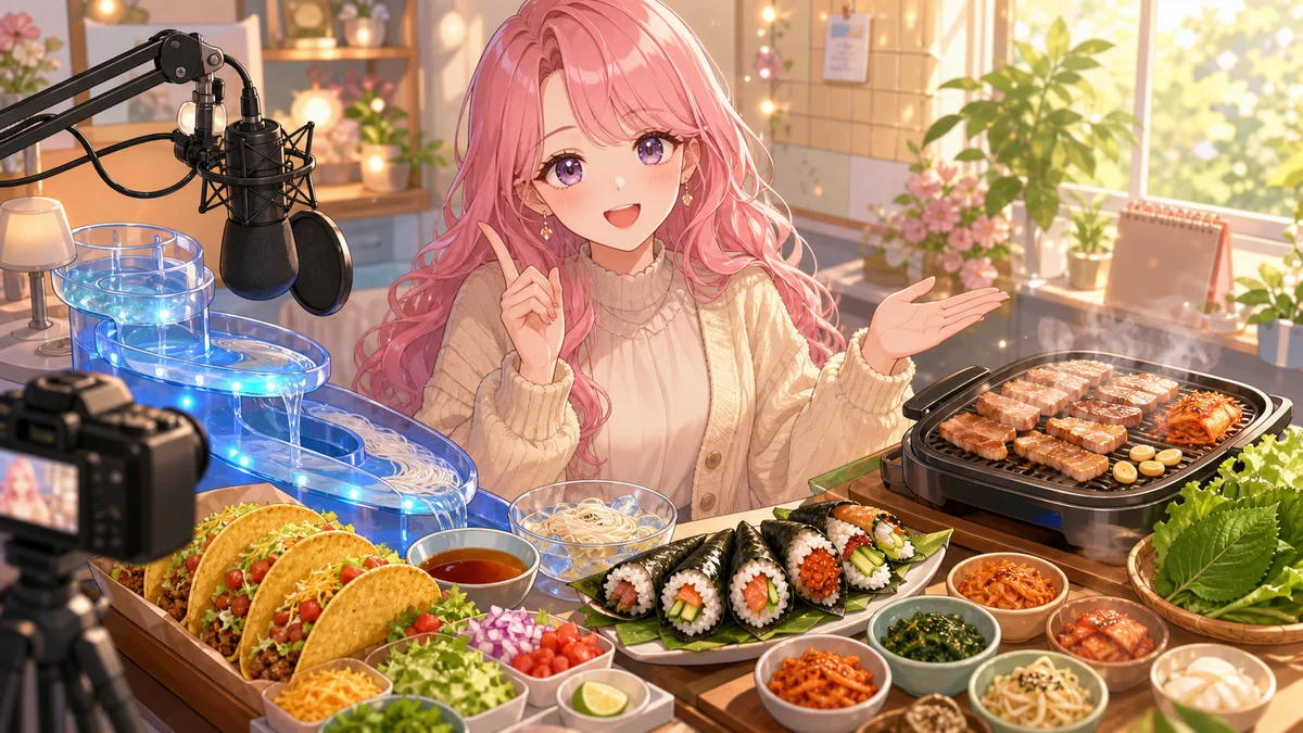 すあお嬢、朝活雑談でお家パーティー談義 タコス、流しそうめん、韓国料理まで食卓の話題が広がる のV-BUZZ独自アイキャッチ