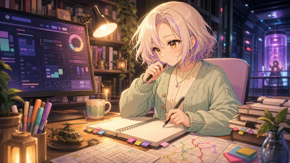 配信アーカイブと資料を見比べるゲーム配信整理のイメージ