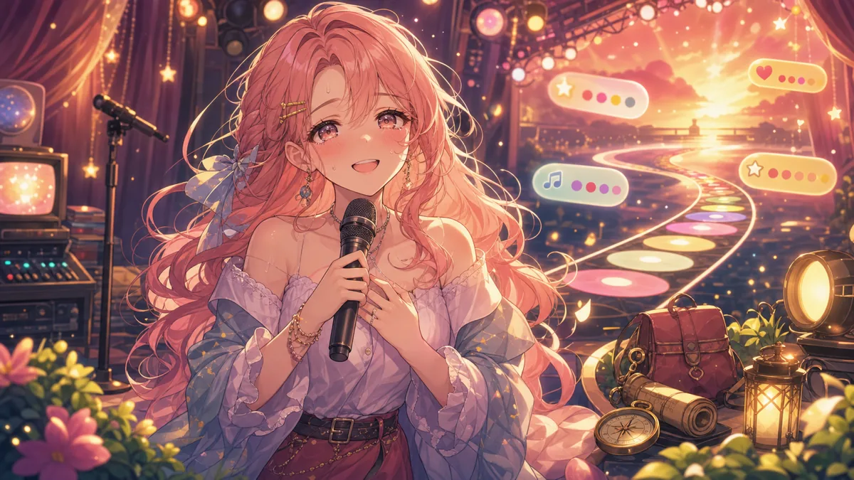 終盤の締め方とセットリストをイメージしたオリジナルキャラクターの歌枠サムネイル